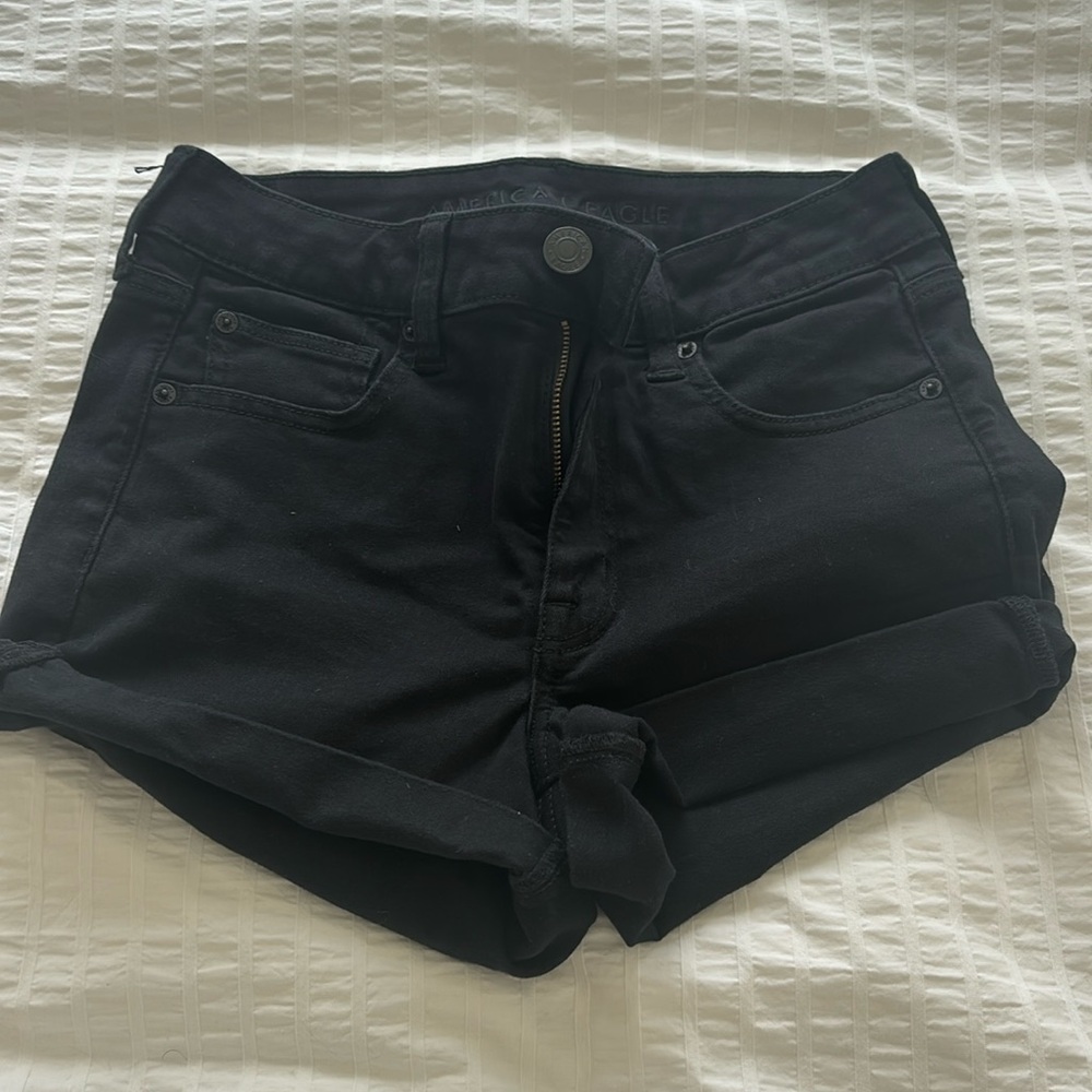 Women’s jean shirt, American Eagle, high rise, black, worn once, size 6